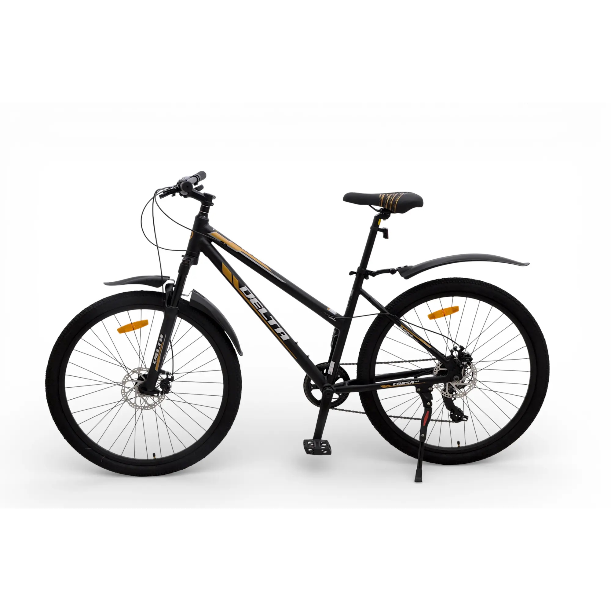 Велосипед Delta Corsa Pro 27.5 чёрно-золотой 1