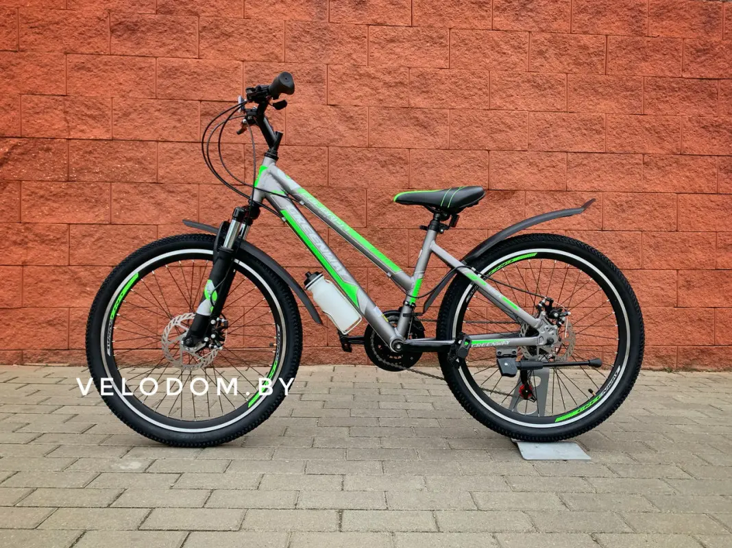Велосипед Greenway Colibri-H 24 р.14 2021 (серый/зеленый) 1