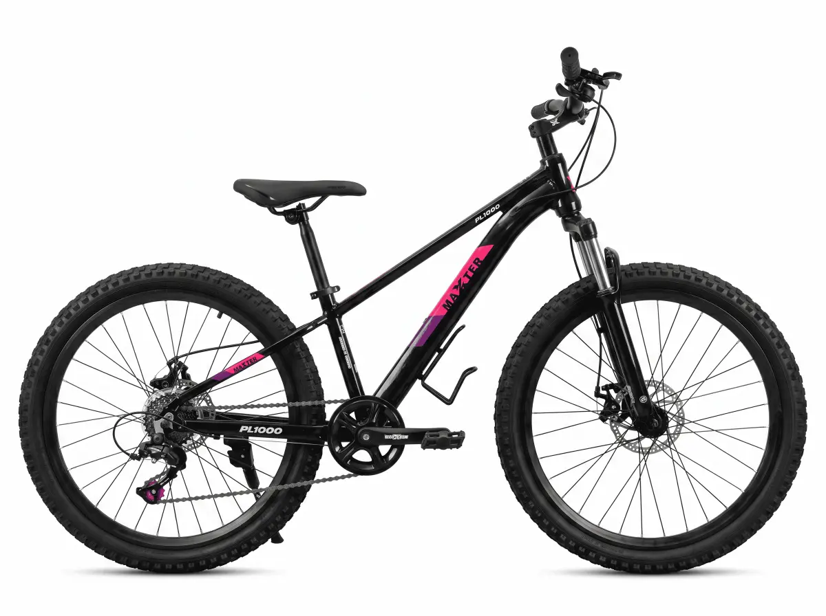 Велосипед Maxter PL1000 suspension 24 черно-розовый 1