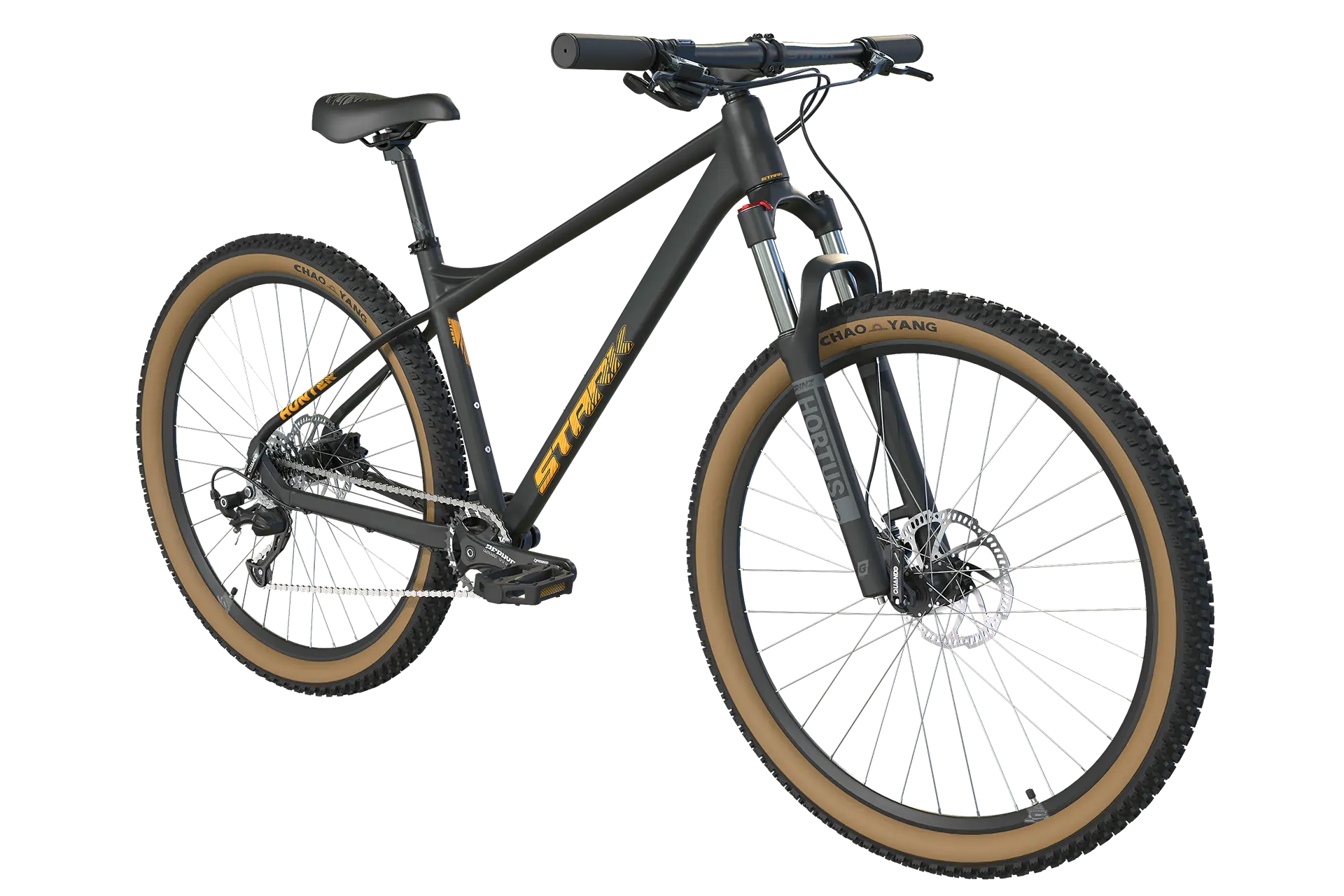 Велосипед Stark'25 Hunter 29.3 HD черный матовый-теплый желтый 1