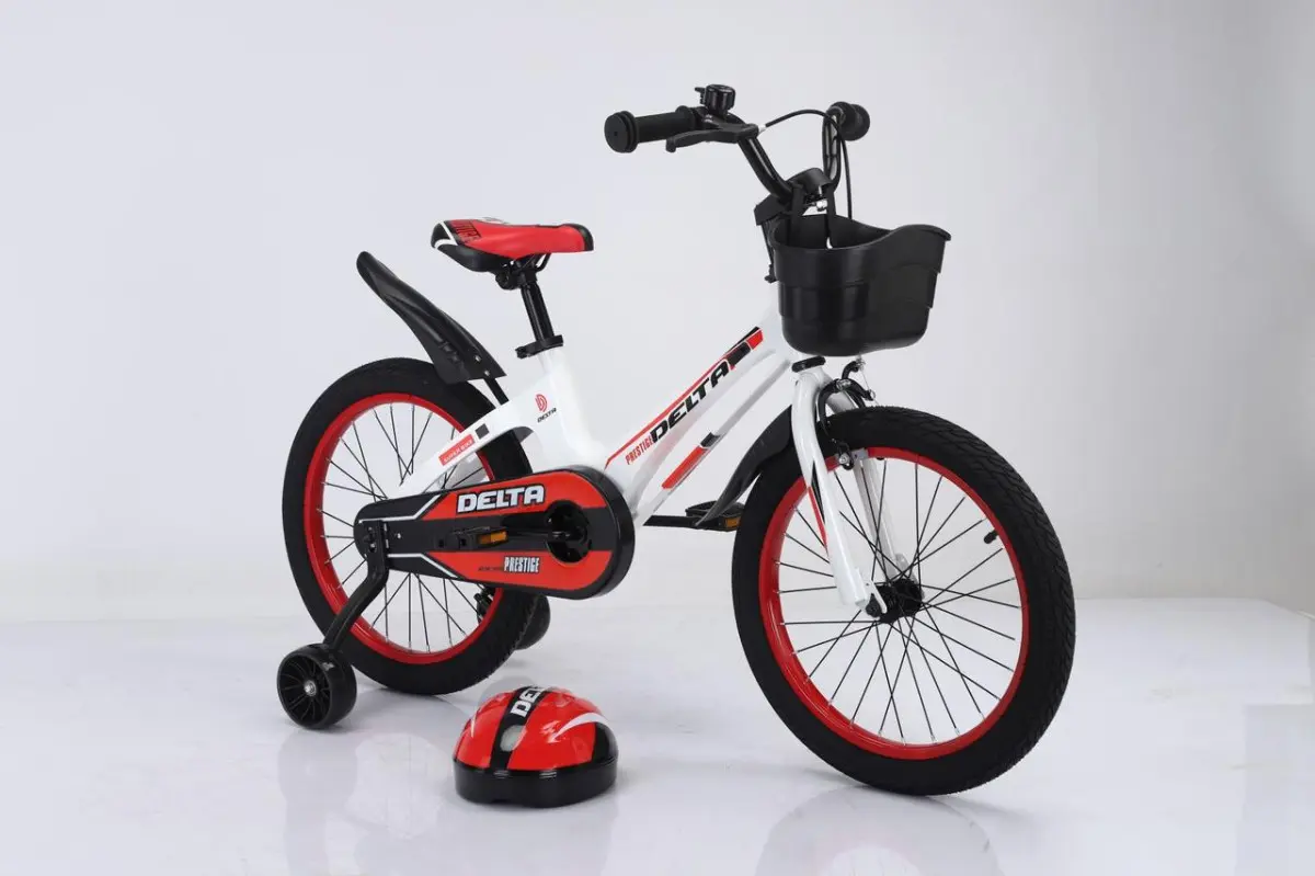 Детский велосипед Delta Prestige 16 2023 (белый, спицы, шлем) 1