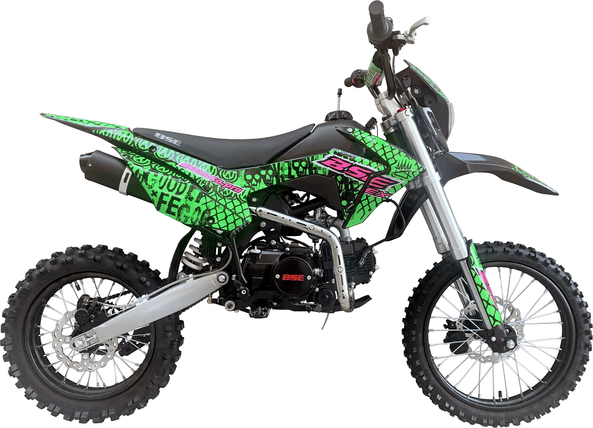 Мотоцикл BSE EX 14/12 Max13 / B0EXYG040CRW3 (зеленый/розовый/неон) 1