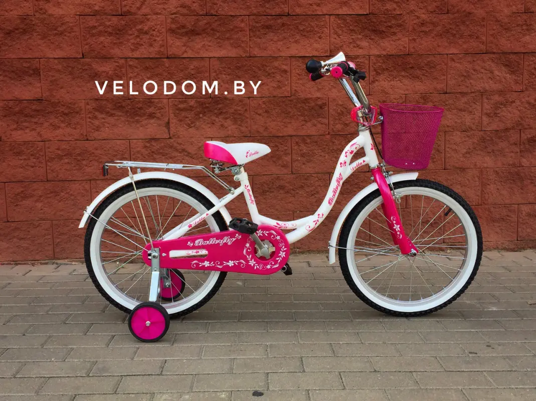 Детский велосипед Delta Butterfly 18 2020 (белый/розовый) 2