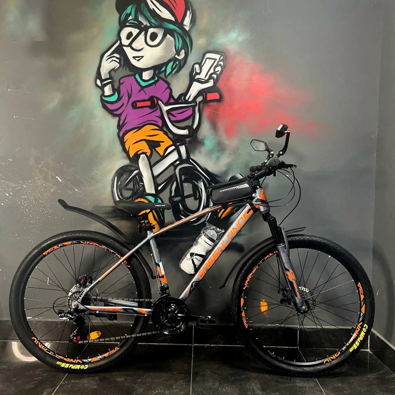 Велосипед Greenland Draft 27.5 серый-оранжевый 2