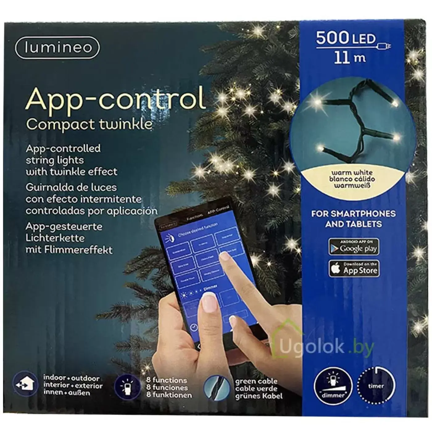 Гирлянда микс светодиодная белая 11 м 500 LED Lumineo теплый белый 1