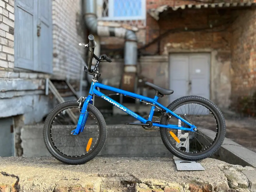 Велосипед Stark Madness BMX 4 2025 (разобранный, графит матовый/синий металлик/черный) 2