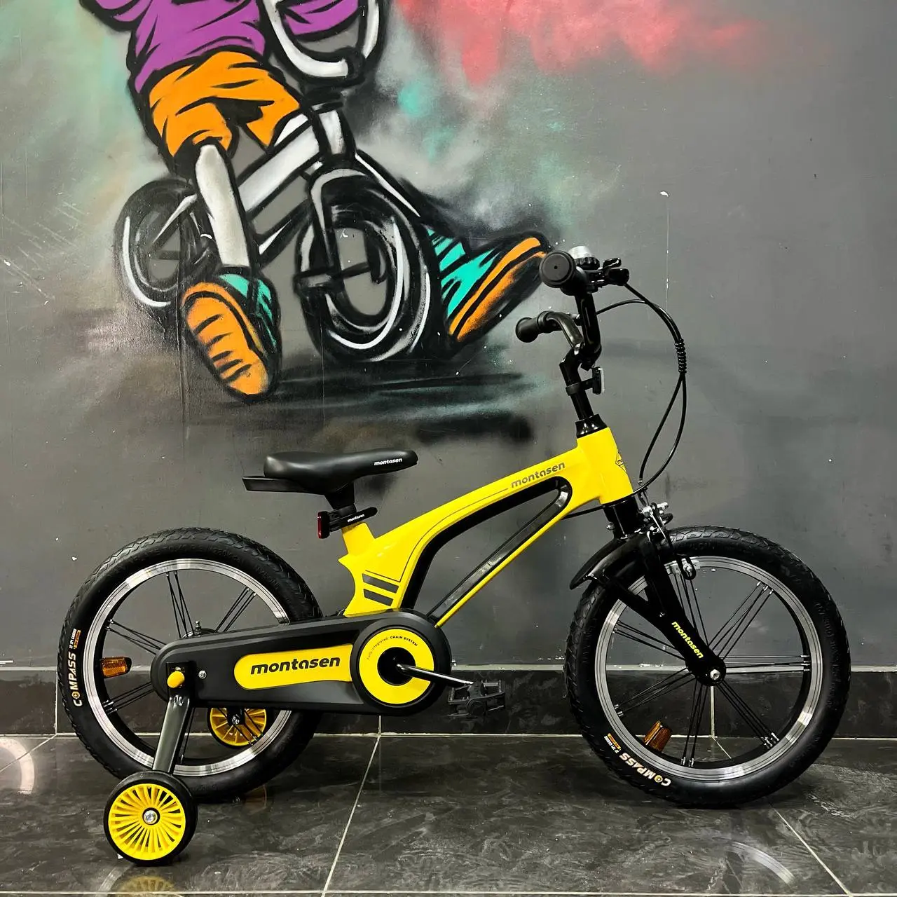 Детский велосипед Montasen M-F800 16 желтый 2