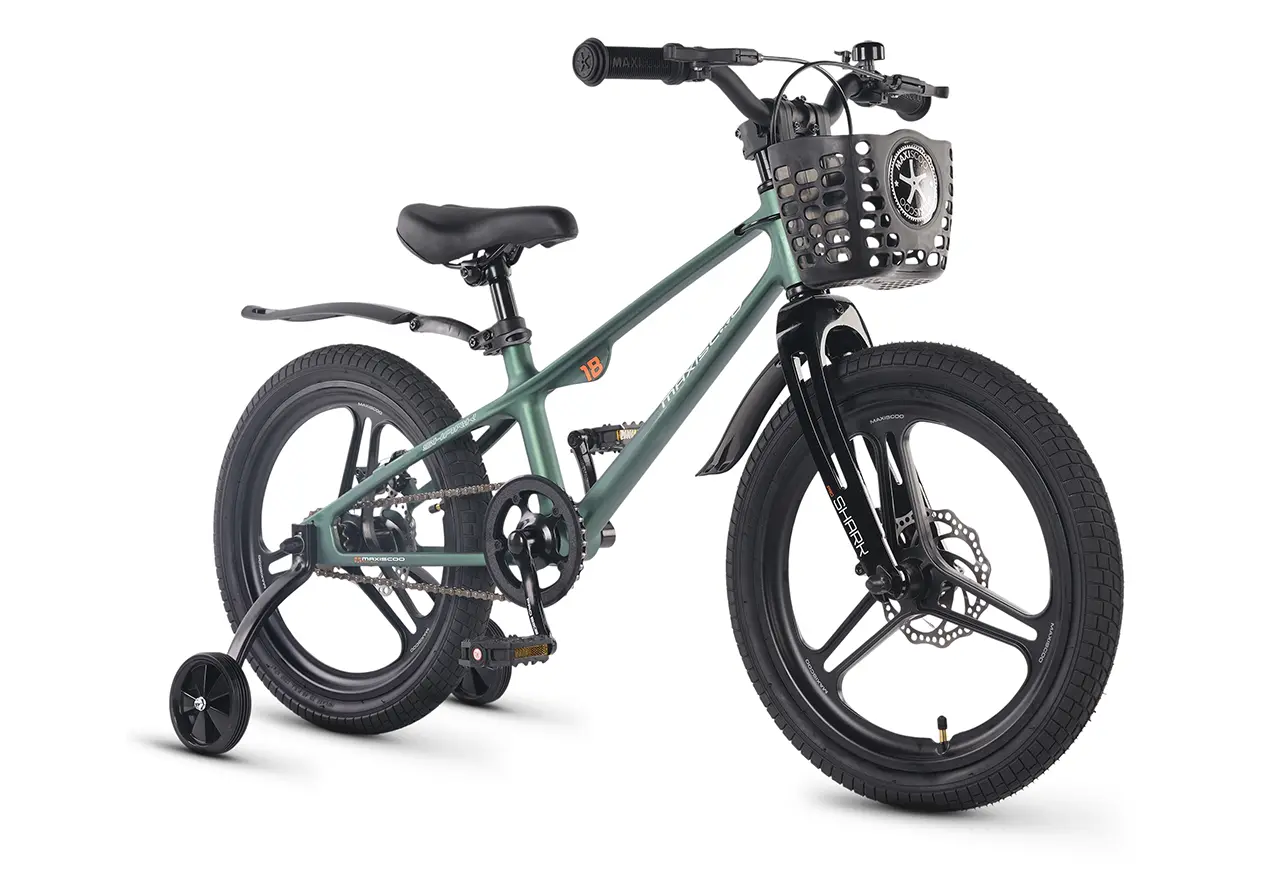 Детский велосипед Maxiscoo Shark Pro 18 2026 / MSC-SH1851P зеленый матовый 1