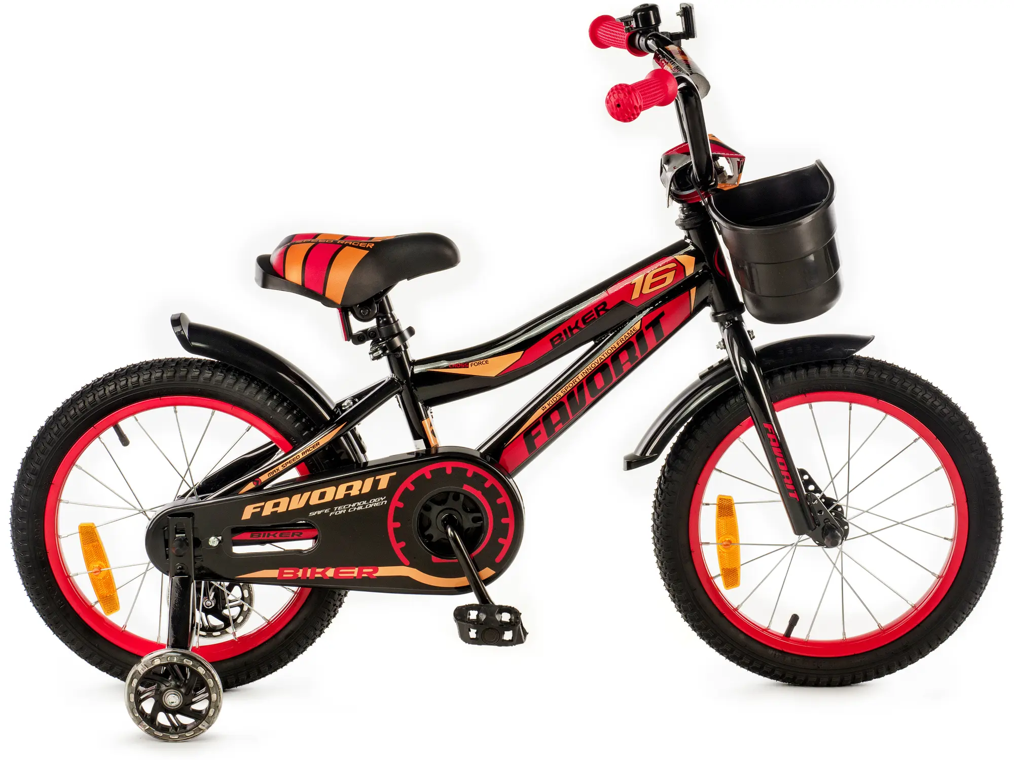 Детский велосипед Favorit Biker 16 черный-красный 1