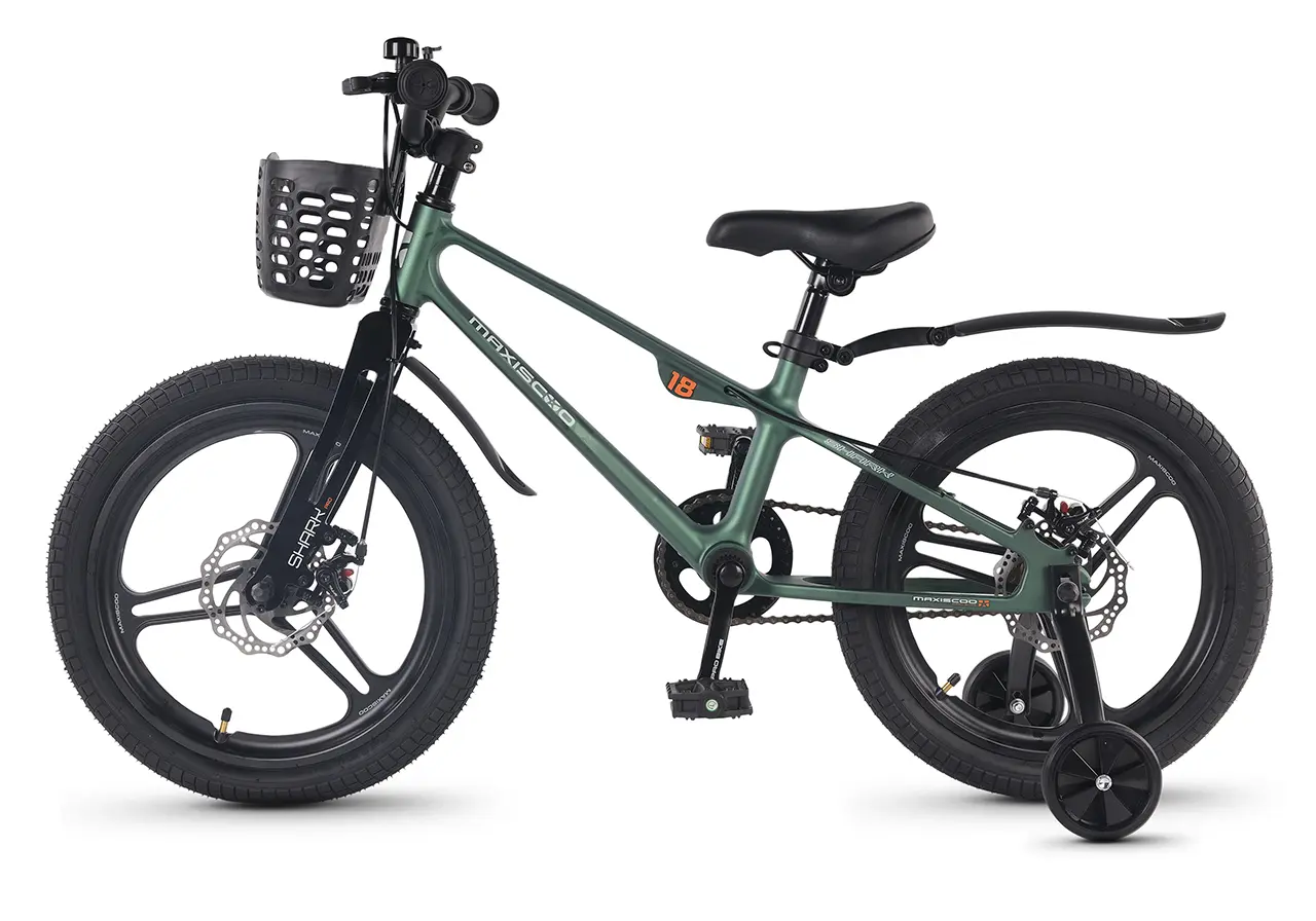 Детский велосипед Maxiscoo Shark Pro 18 2026 / MSC-SH1851P зеленый матовый 1