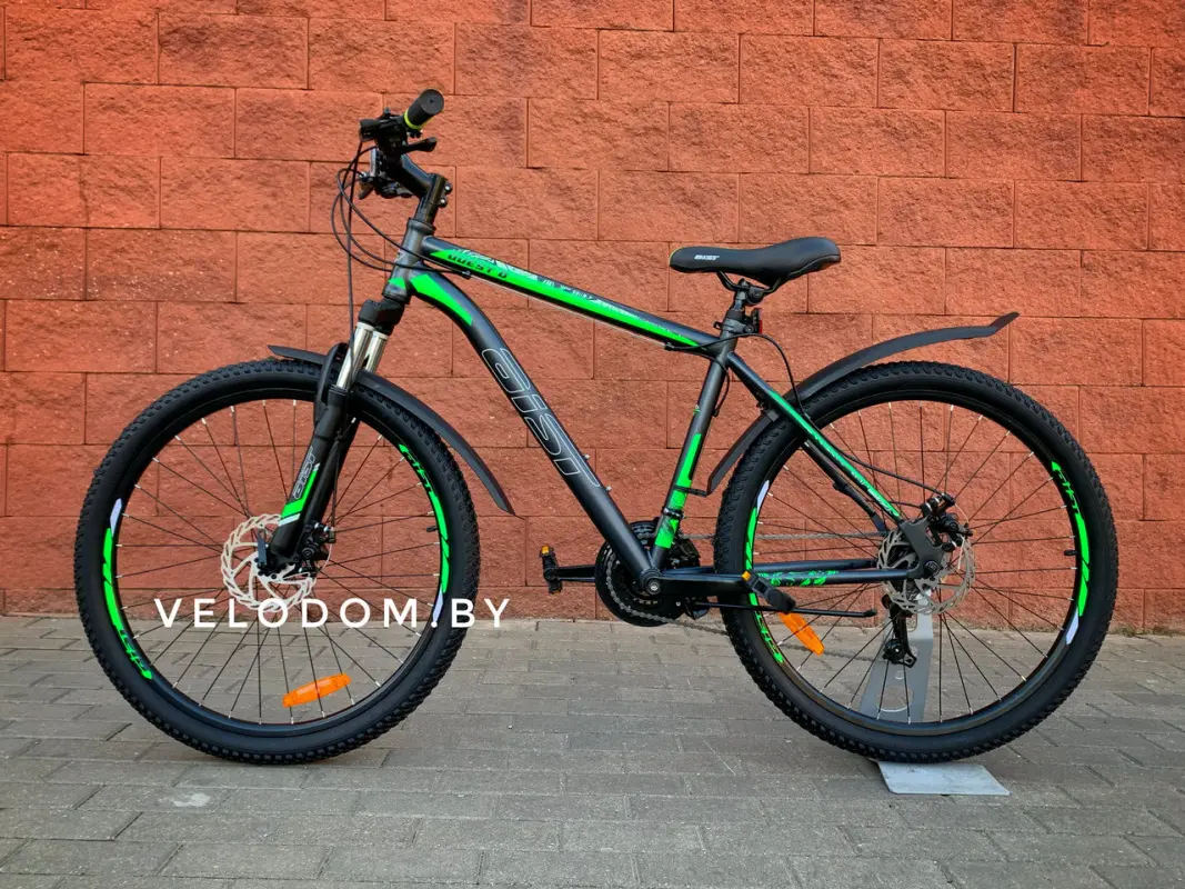 Велосипед AIST Quest Disc 26 р.20 2022 (серый/зеленый) 2