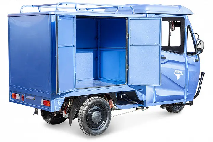Грузовой электротрицикл Rutrike КАРГО Кабина Дуал темно-синий 1