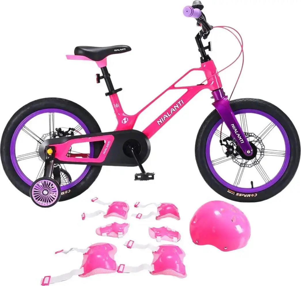Детский велосипед  Nialanti Magic 16 MD розовый с комплектом защиты 1