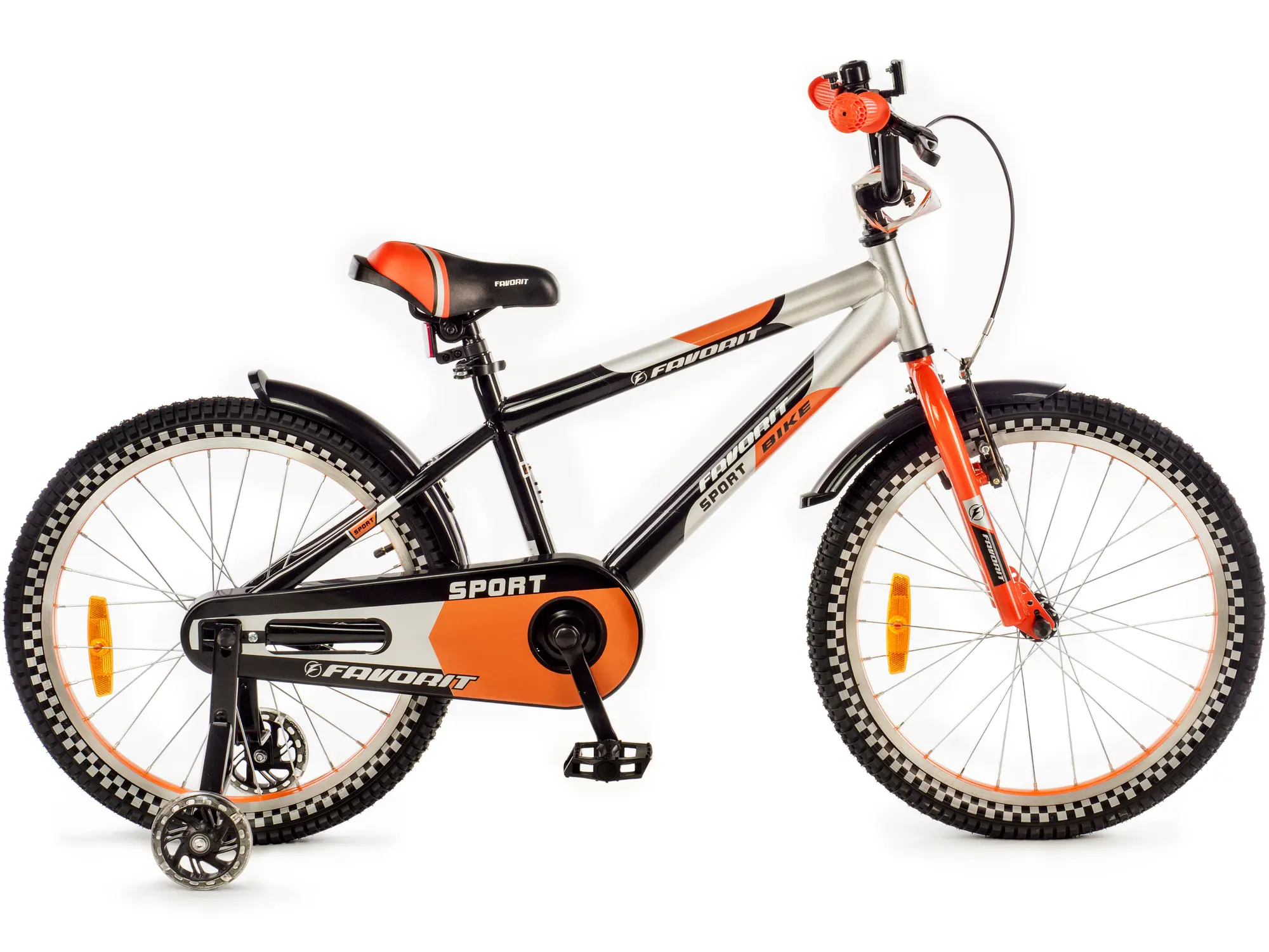 Детский велосипед Favorit Sport 20 черный-оранжевый 1