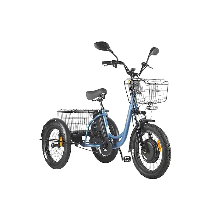 Трёхколёсный электровелосипед Eltreco Porter Fat 700 синий матовый-3210 1