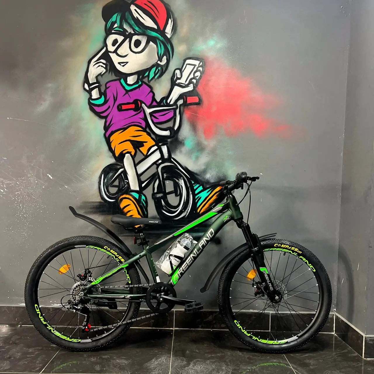 Велосипед Greenland Tommy 24 7S 24 Темно-зеленый 2