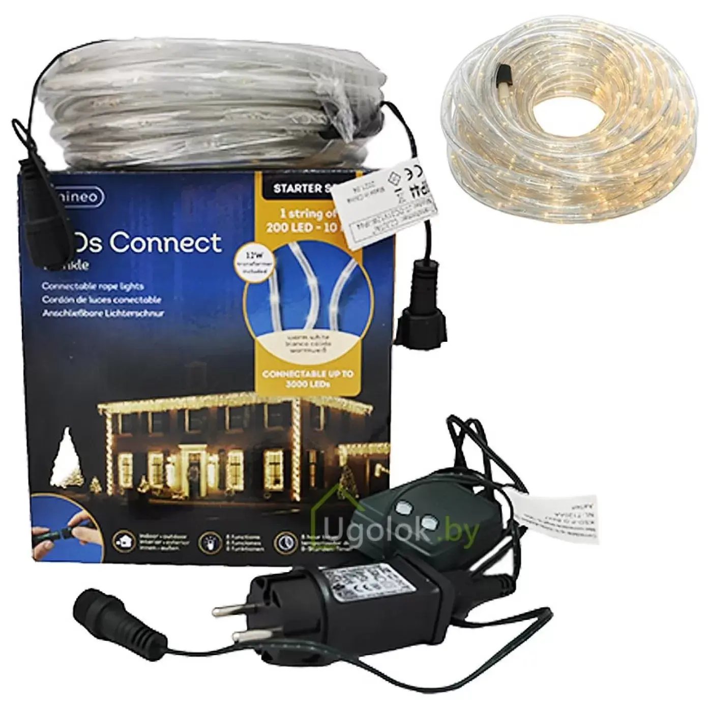 Гирлянда светодиодная 10 м Lumineo 200 LED теплый белый 1