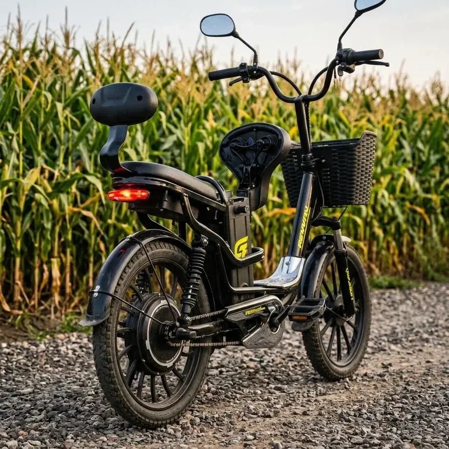 Электровелосипед Gekkon V6 Pro 15,6 Ah черный-зеленый 1