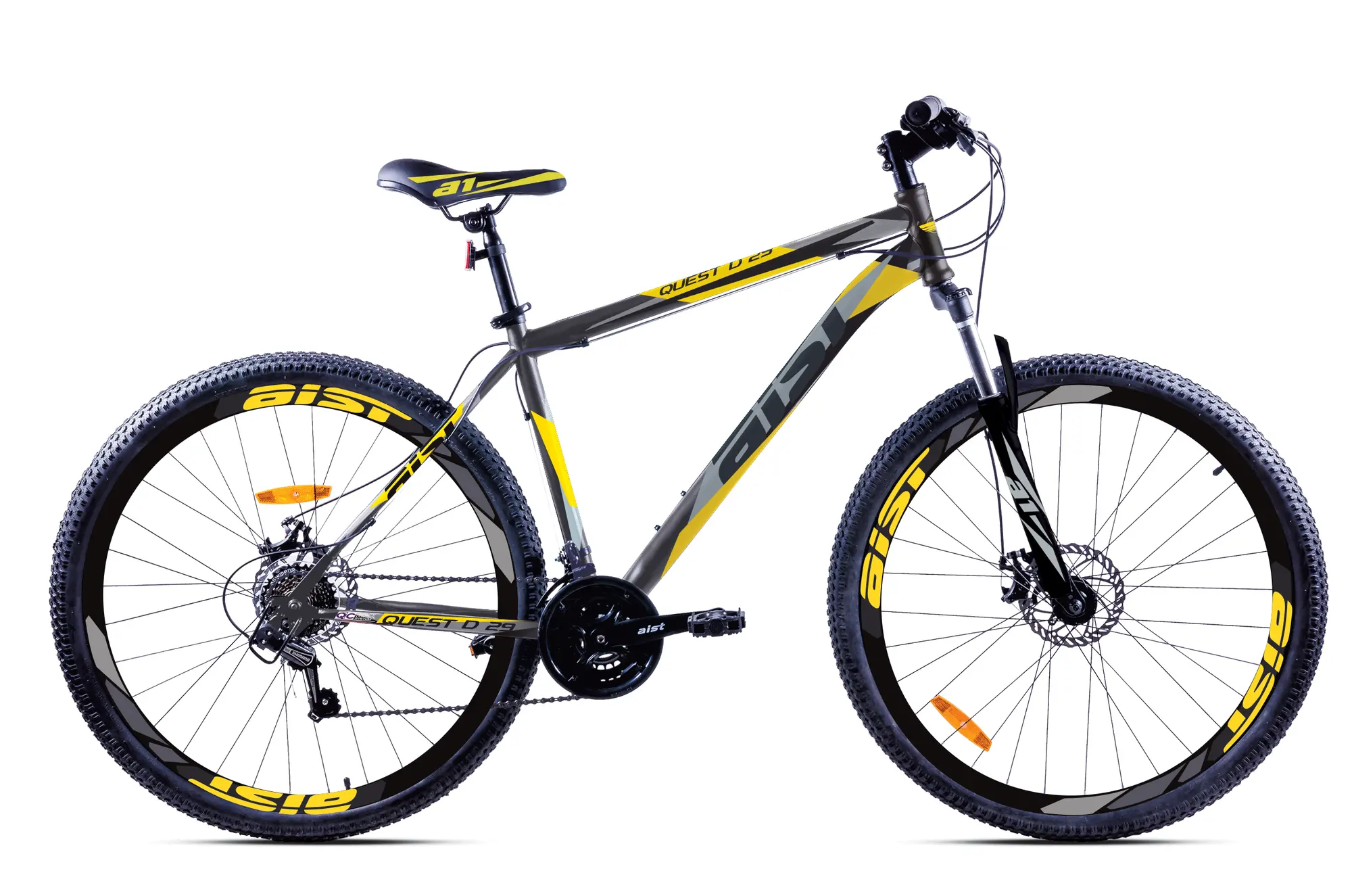 Велосипед Aist Quest Disc 29 черный-желтый 1