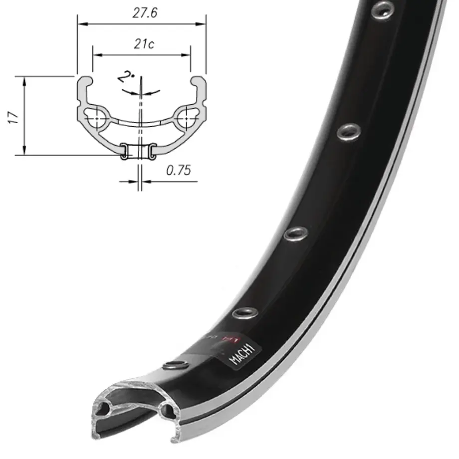 Обод Mach1, 670, 26" (559x21), 36 отв., AV, пистон., disc, черный 1