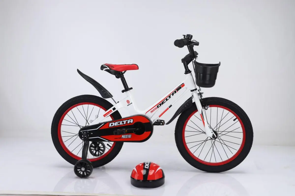 Детский велосипед Delta Prestige 16 2023 (белый, спицы, шлем) 1