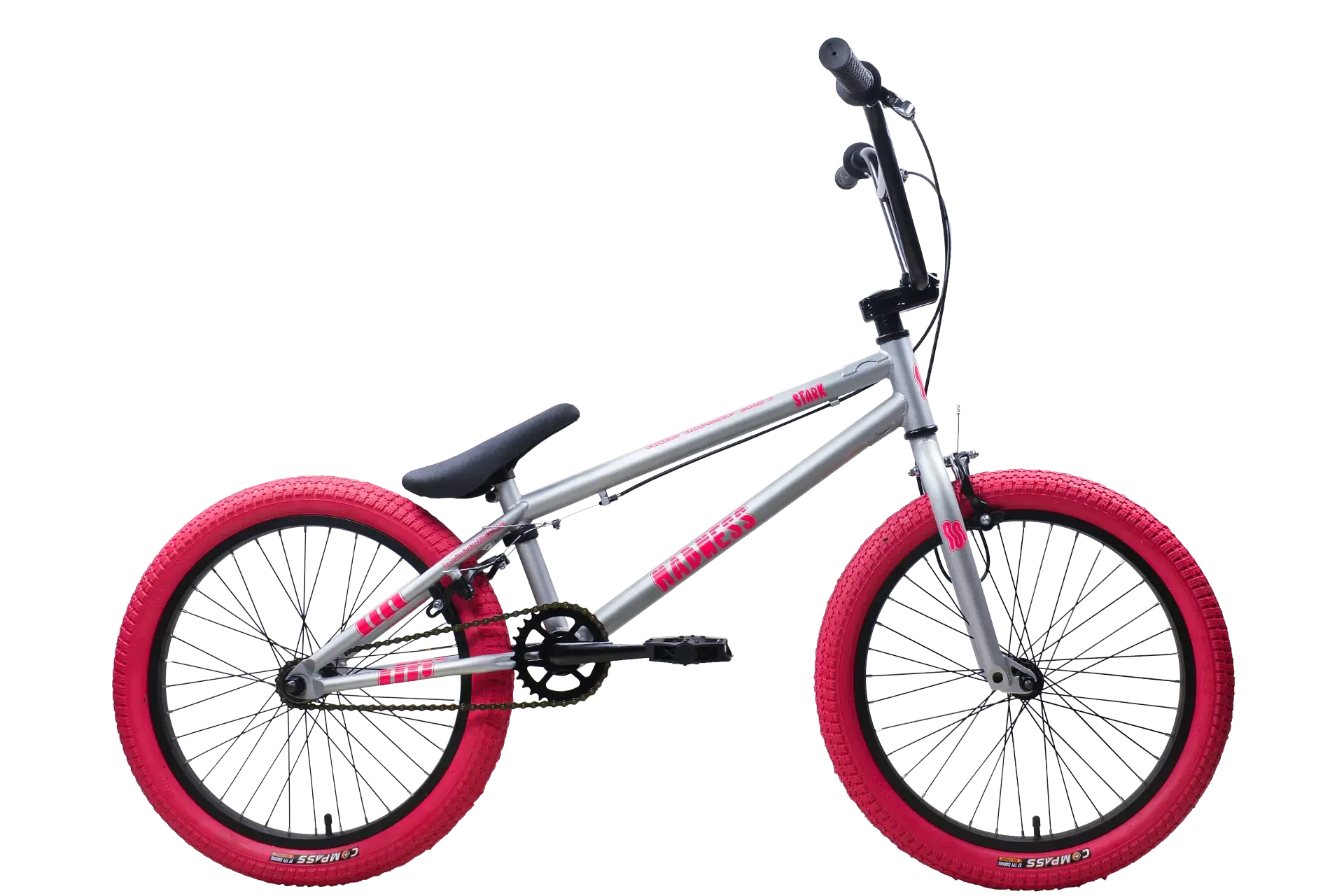 Велосипед Stark'25 Madness BMX 1 серебристый матовый/розовый/розовый 1
