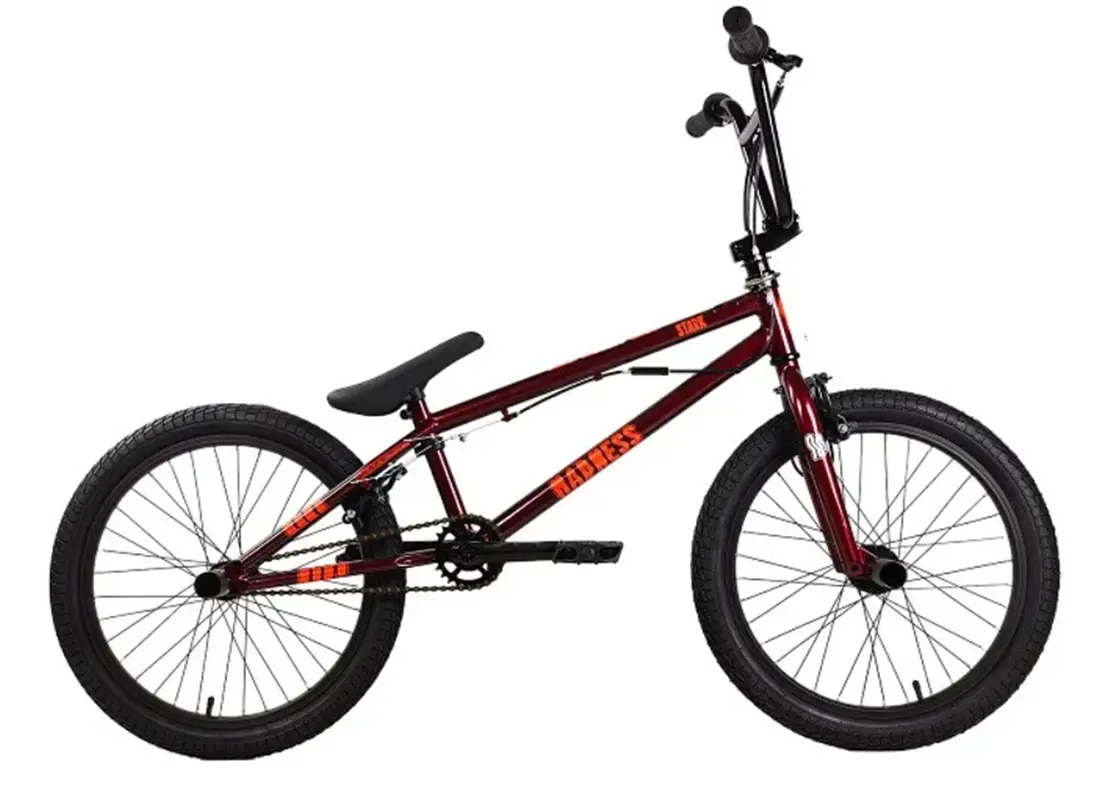 Велосипед Stark Madness BMX 3 2025 (бордовый/оранжевый/черный) 1
