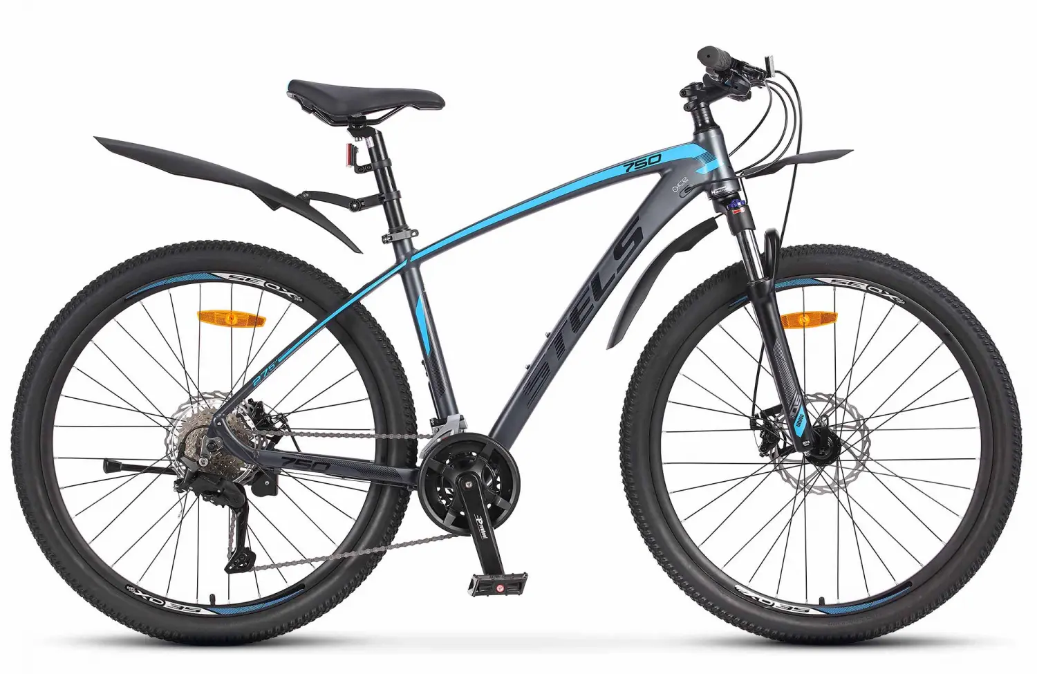 Велосипед Stels Navigator 750 27.5 MD Антрацитовый-синий 1