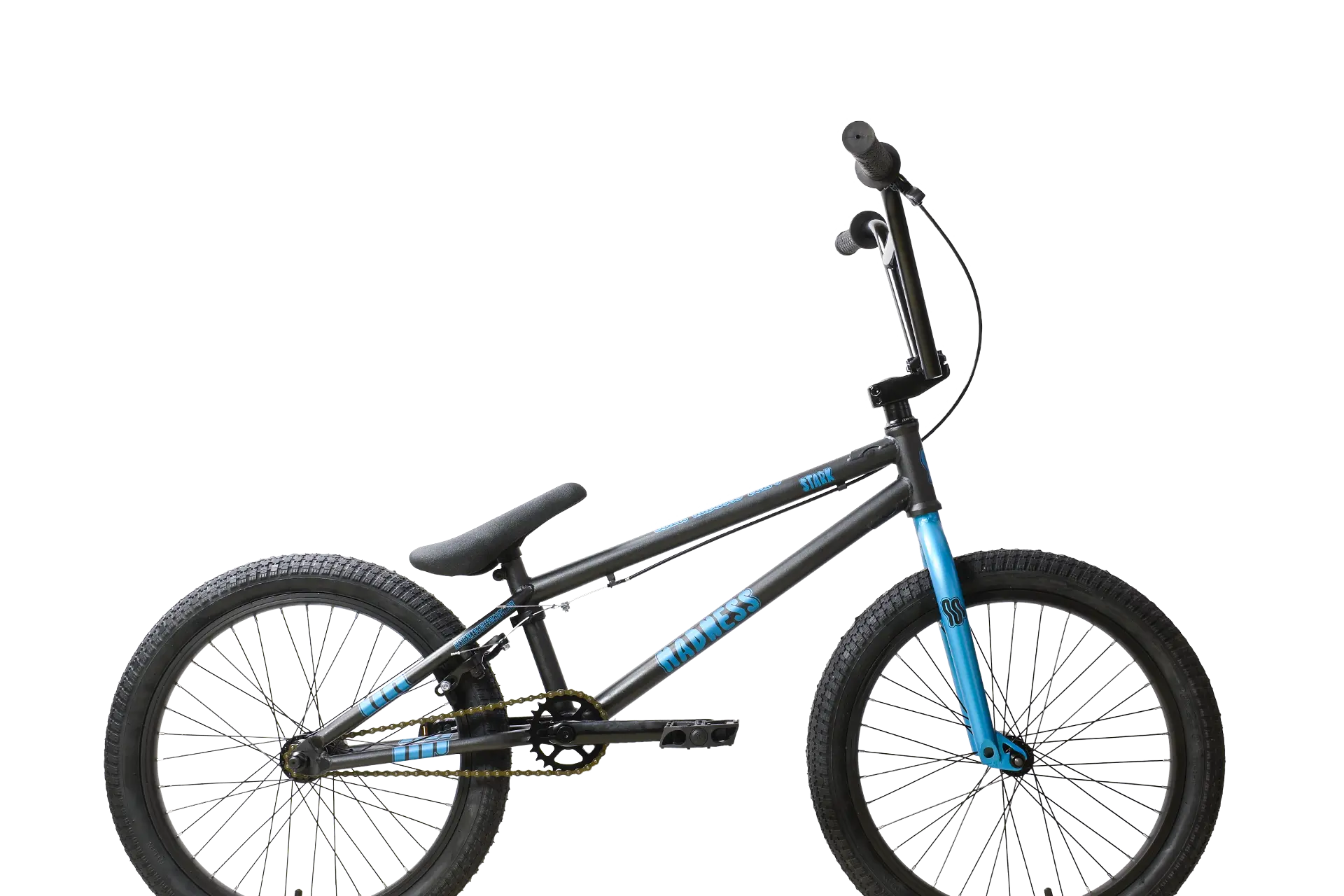 Велосипед Stark Madness BMX 4 2025 (графит матовый/синий металлик/черный) 1