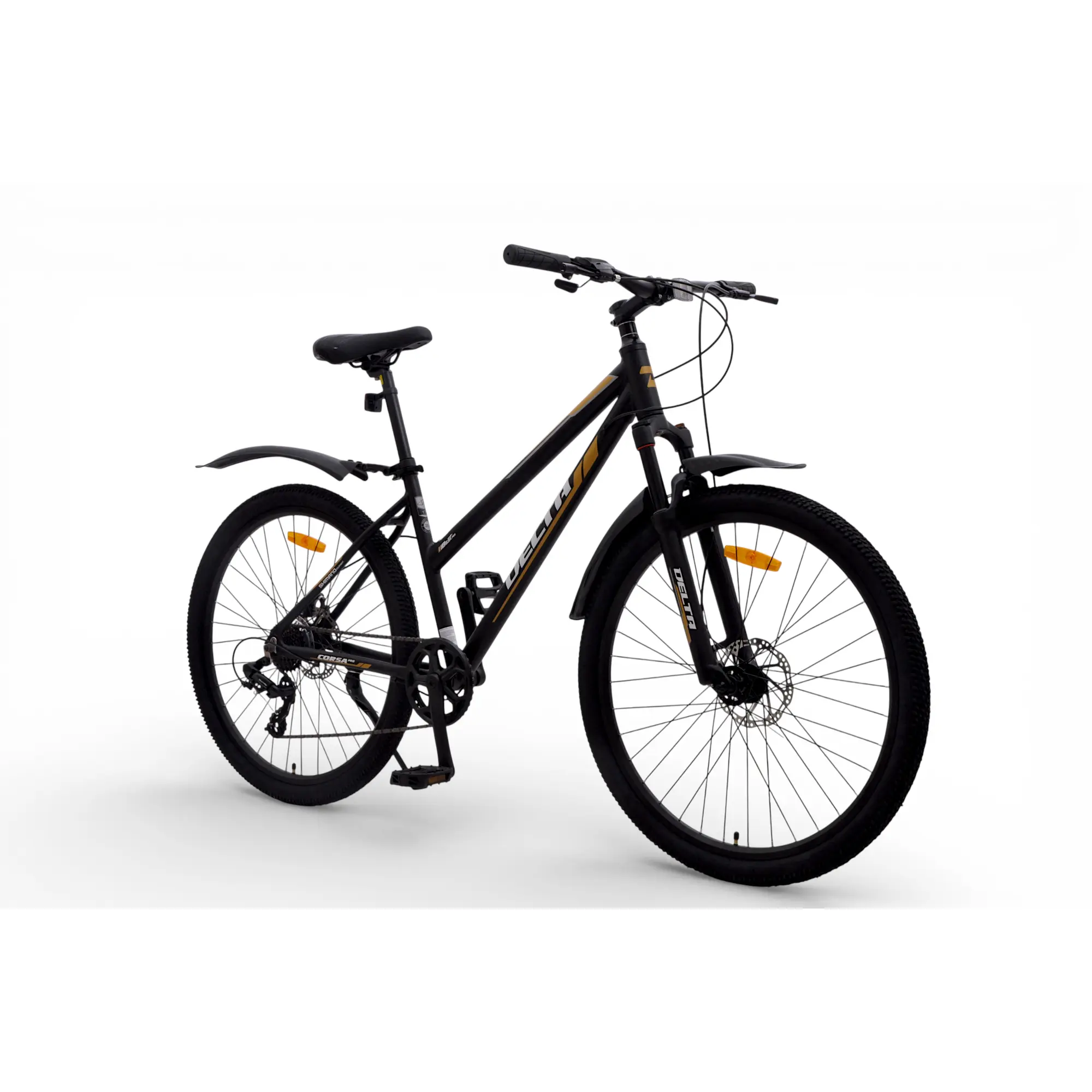 Велосипед Delta Corsa Pro 27.5 чёрно-золотой 1