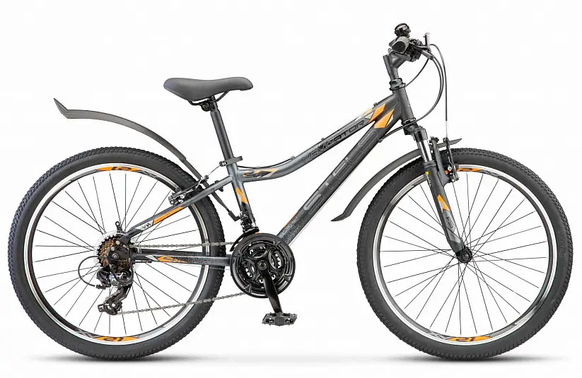 Велосипед Stels Navigator 410 V 24 21-sp V010 2020 (черный/желтый) 1