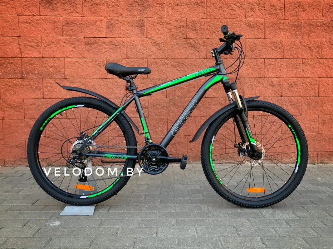 Велосипед AIST Quest Disc 26 р.20 2022 (серый/зеленый) 2