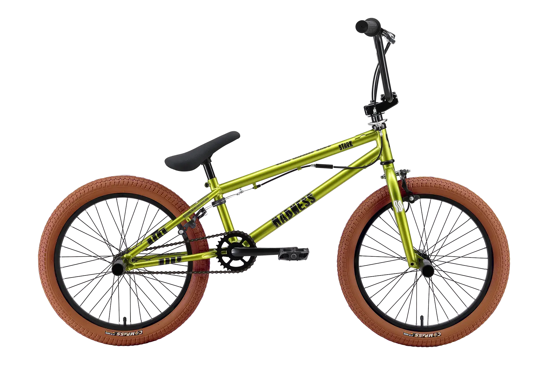 Велосипед Stark Madness BMX 2 2025 (ярко-зеленый/черный/песочный) 1